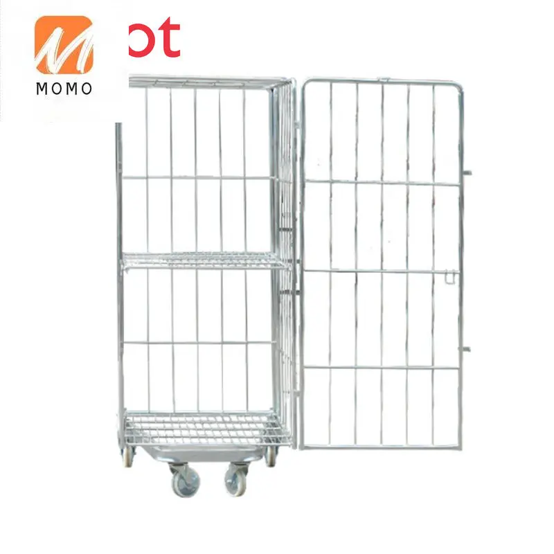 Nesting Warehouse Portable Mobile Rigid Qualified Cargo Storage Demountable Steel Security Wire Cage Roll Container