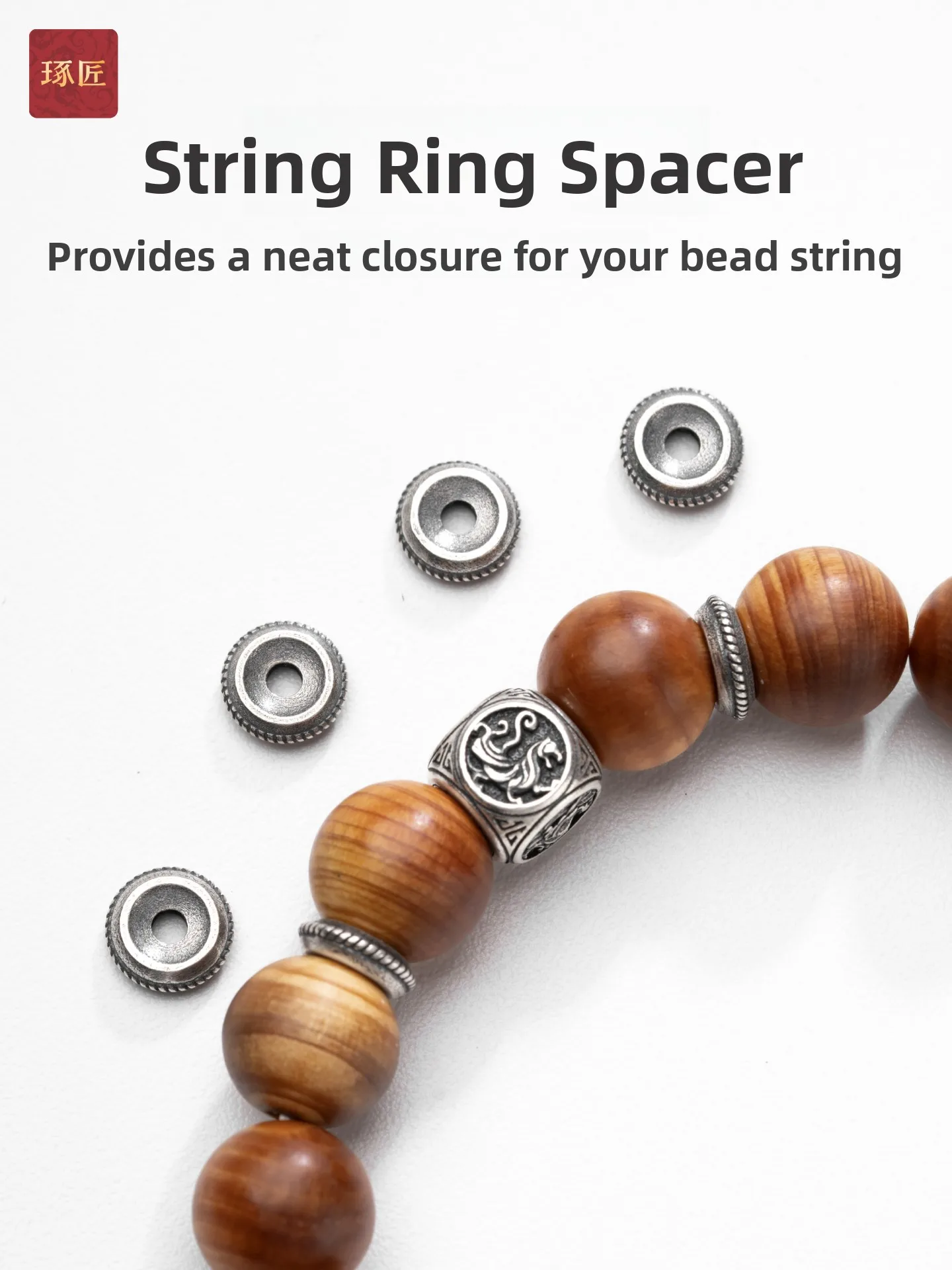 S925 Silver Bead Spacer DIY Jewelry Accessories Bracelet Cord Circle Spacer Pad S925 Silver Loose Bead Accessories