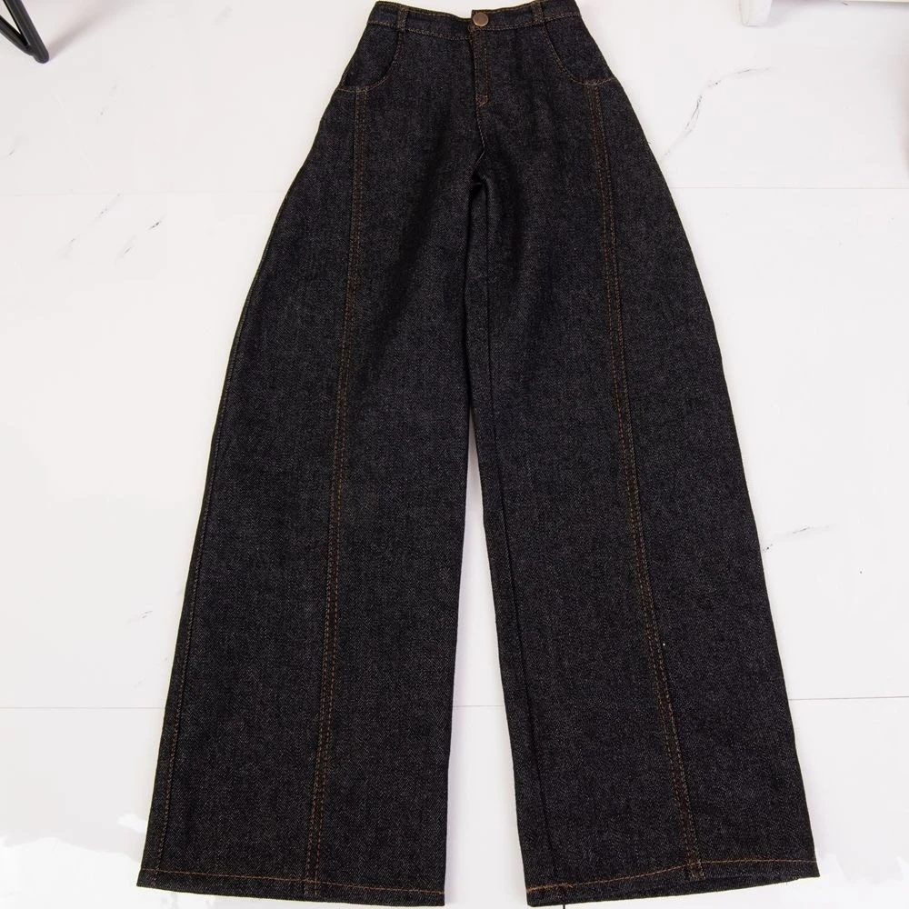 1/4 1/3 Doll's Clothes for 45/75/77cm Male Bjd Doll Black Sand Washed Jeans Long Loose Wide Leg Pants Doll Accessories, No Doll