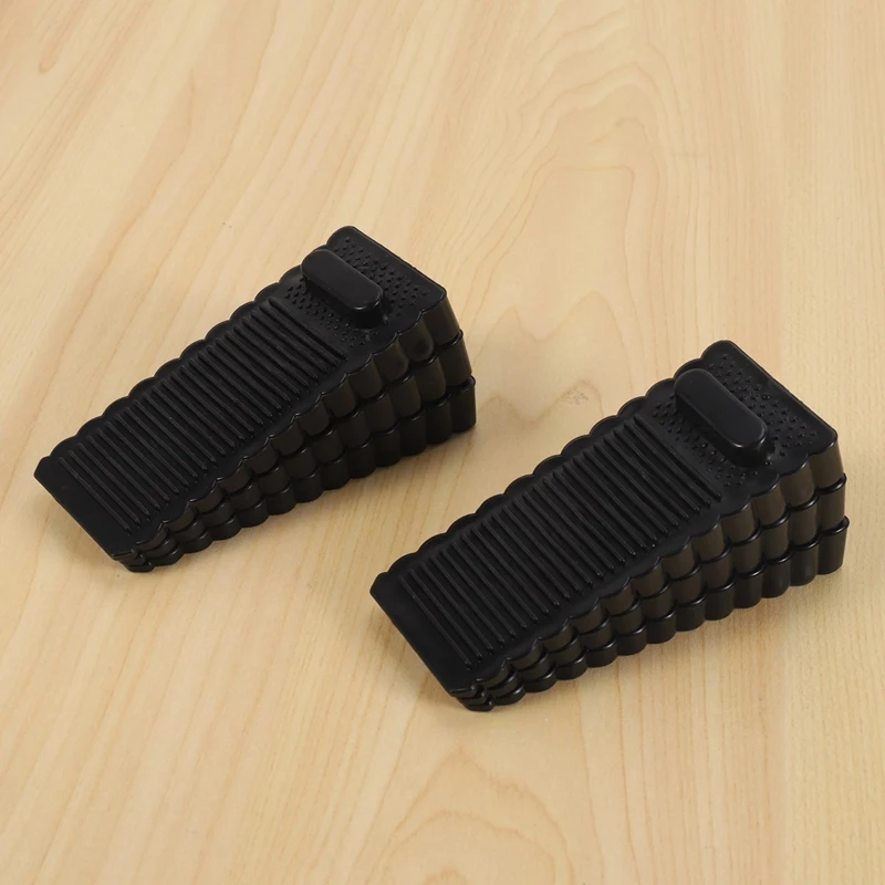 Hot 6 Pack Door Stopper Rubber Wedge - Sturdy And Stackable Door Stoppers - Slip-Resistant Rubber Door Stop Works On All