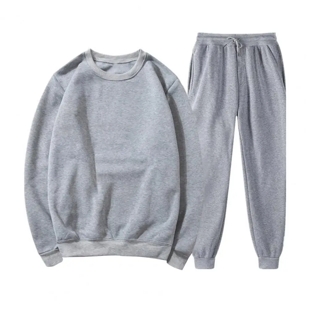 

Unisex Spring And Autumn Sports Suit Fashion Casual Sports Solid Color Round Neck Hoodie Pants Set Breathable Sports Clothing