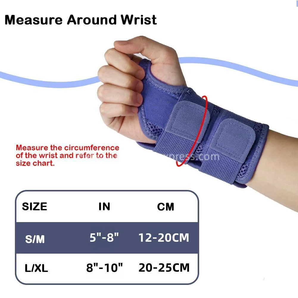 Adjustable Soft Wristbands Protector for Fitnes Gym Accessories Metal Wrist Splint Injury Pain Relief Carpal Tunnel Wrist Brace