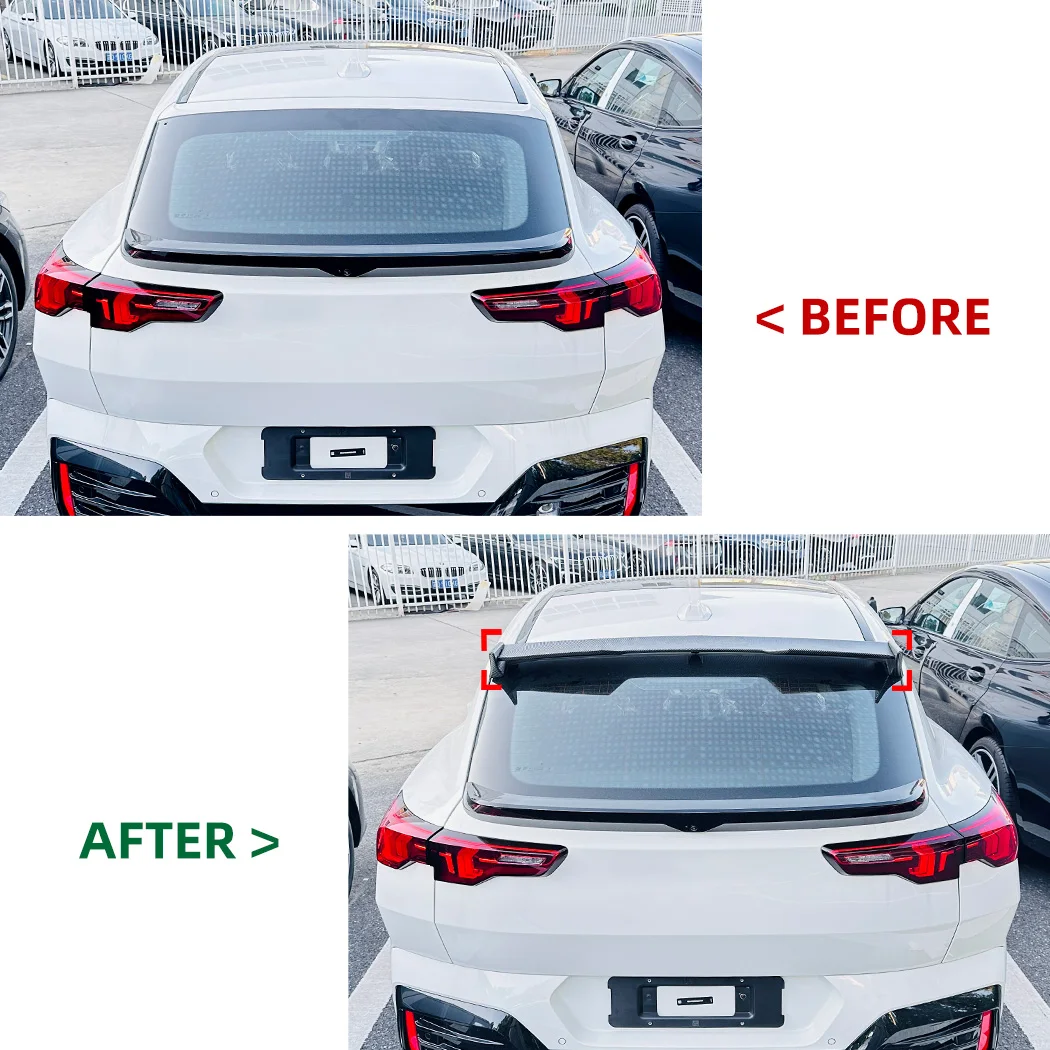 For BMW X2 U10 2023+ Car Tail Wing Top Wing Fixed Wind Wing Spoiler Body Kit Exterior Guard Decoration Cover Trim Modification