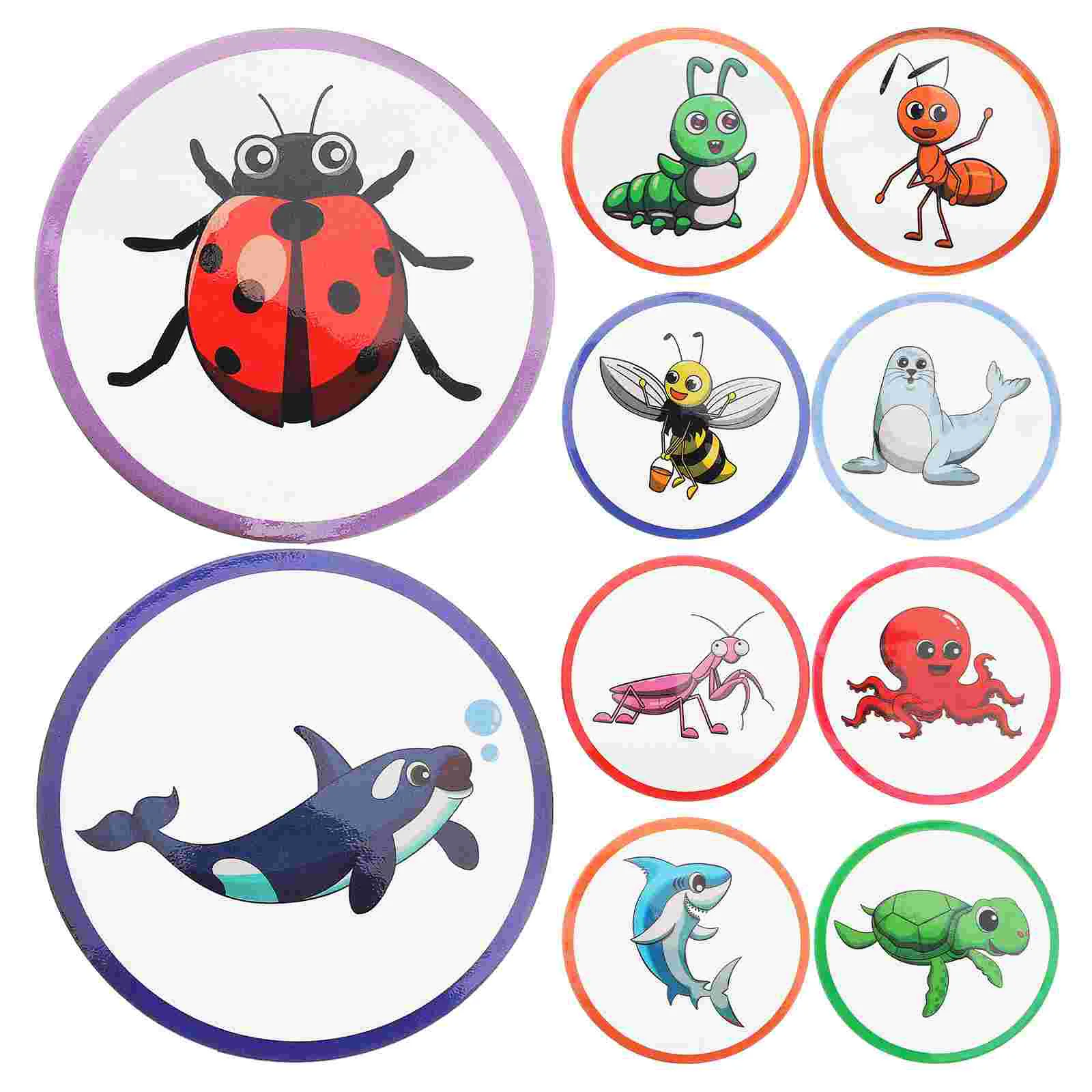 10 Pcs Toilet Color Changing Stickers Child Animal Copper Plate Potty Training Targets for Boys