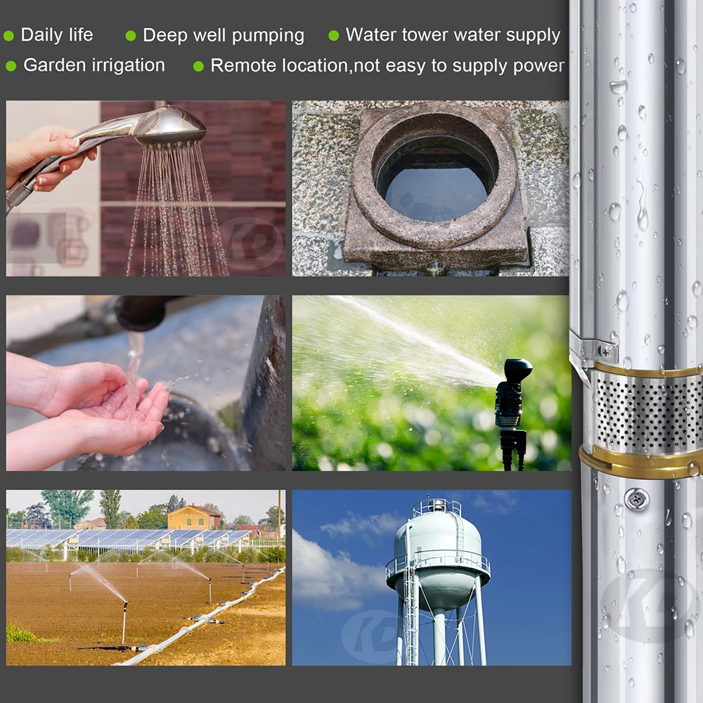 Imagem -03 - Dupla Utilização Profunda Bem Solar Bomba de Água Inversor de Freqüência Uso Doméstico Irrigação Agrícola 1500w 300v dc 220v ac