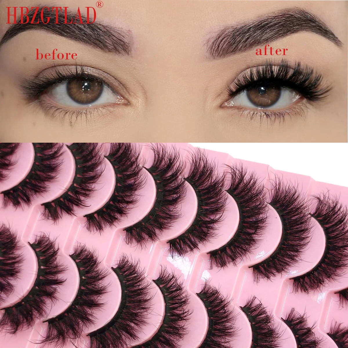 Nouvelles extensions de cils artificielles en vison doux, 10 paires, style multiple, cils courts et longs, maquillage naturel des yeux, faux cils