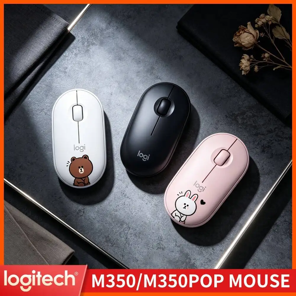 Logitech M350 Pebble Optical Mouse - Minimalist Design, Quiet Clicks, Dual Connectivity, 77g Light, Eco-Conscious User’s Pick
