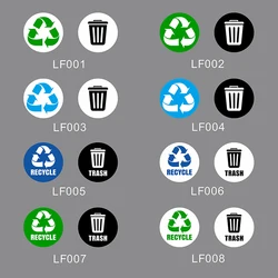 6 Pcs* 5inch PVC Recycle Trash Bin Sticker Vinyl Decals For Label Bins, Containers, Garbage Cans Home Decor
