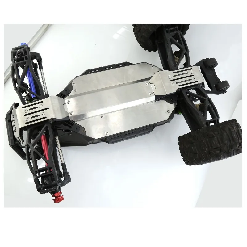 5-Piece Stainless Steel Chassis Armor Set for TRAXXAS 1/10 MAXX V2.0 & WIDEMAXX Monster Trucks-Front & Rear Skid Plate Protector