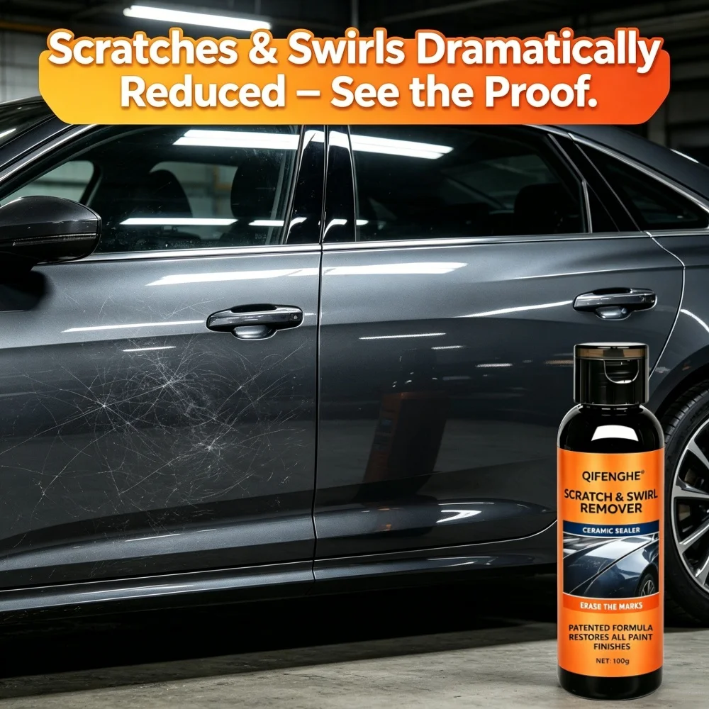 100g Car Scratch & Swirl Remover, Ceramic Sealer Restores All Paint Finishes & Erases Marks
