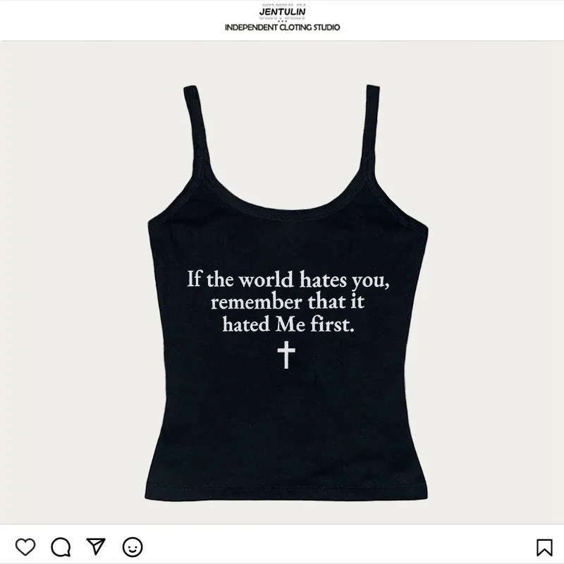 Crop Tops Y2k Kleidung Damen Ästhetisch Sexy Ärmelloses Tank Top Vintage Brief Drucken Grunge Streetwear Gothic Punk Mädchen Korsett