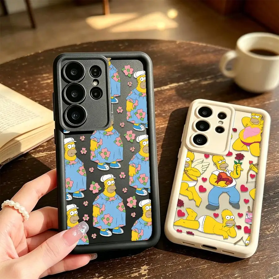 Case for Samsung Galaxy S26 Ultra S24 Plus S23 FE S24Ultra S25 Edge S25 S21 S22 S20FE Phone Cover S-simpsons Homer