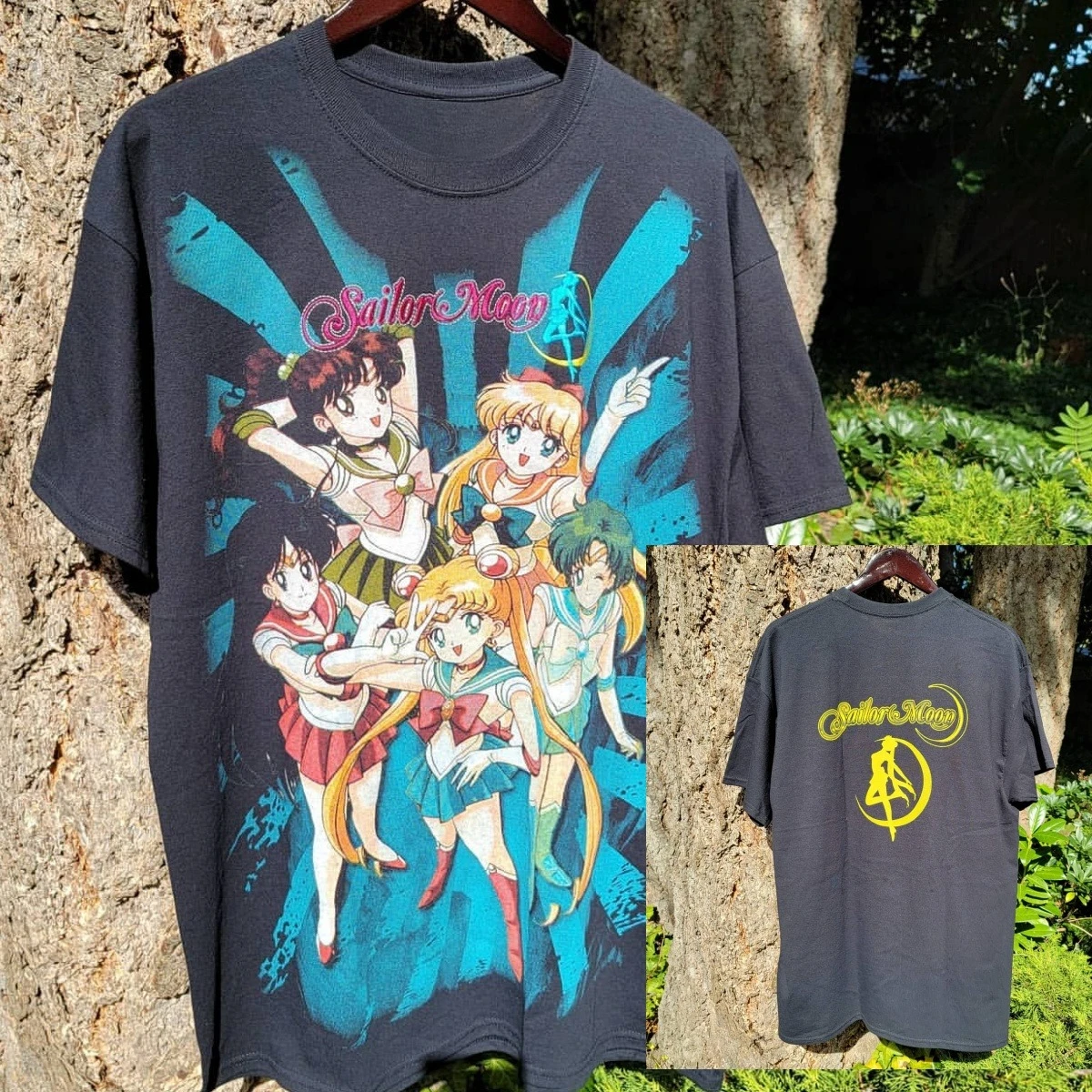 Pretty Soldier Sailor Moon Shiroi Ice Moon Retro Short-Sleeved Cartoon T-Shirt Vtg