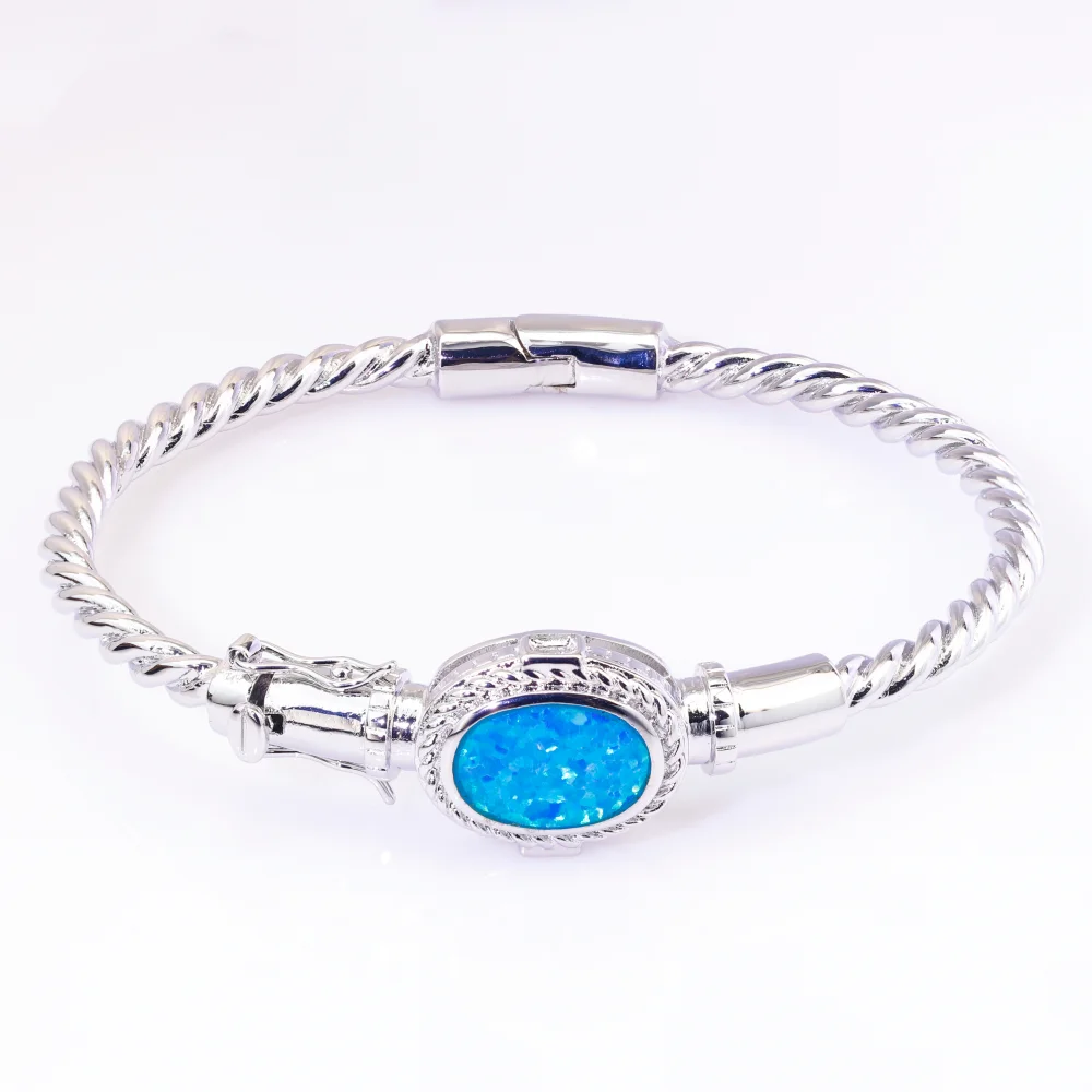 

JLZ-084 2024 New Arrival Classic Women's Geometric Blue opal Bangles