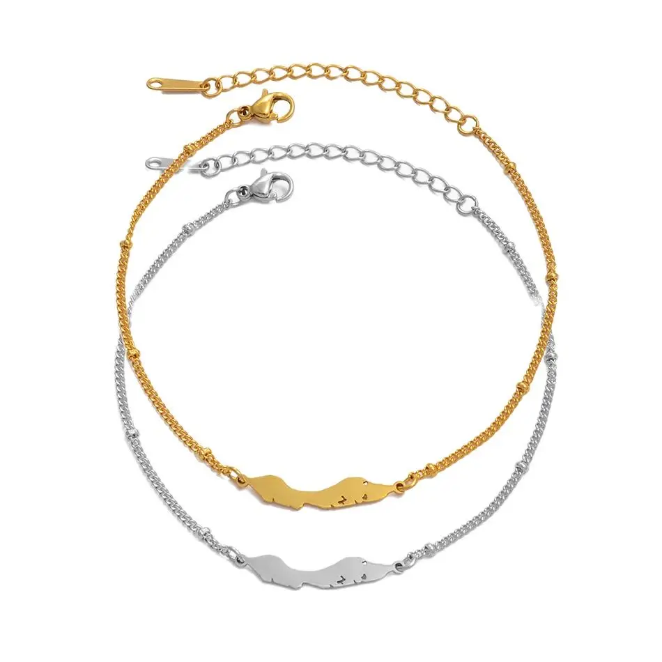 Anniyo-pulsera Curacao de 18cm + 5cm para mujer y niña, brazalete de cadena de mano, joyería #113221