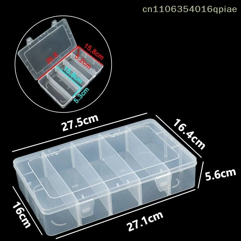 （Summer4）Hardware Tool Storage Box 5 Compartment Transparent Tool Organizer For Screw And Accessory Household Sorting Use
