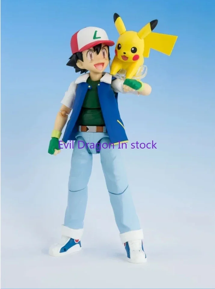 Bandai SHF Ash Ketchum Action Figure Toys Anime Collection Gifts Pvc 100% Original