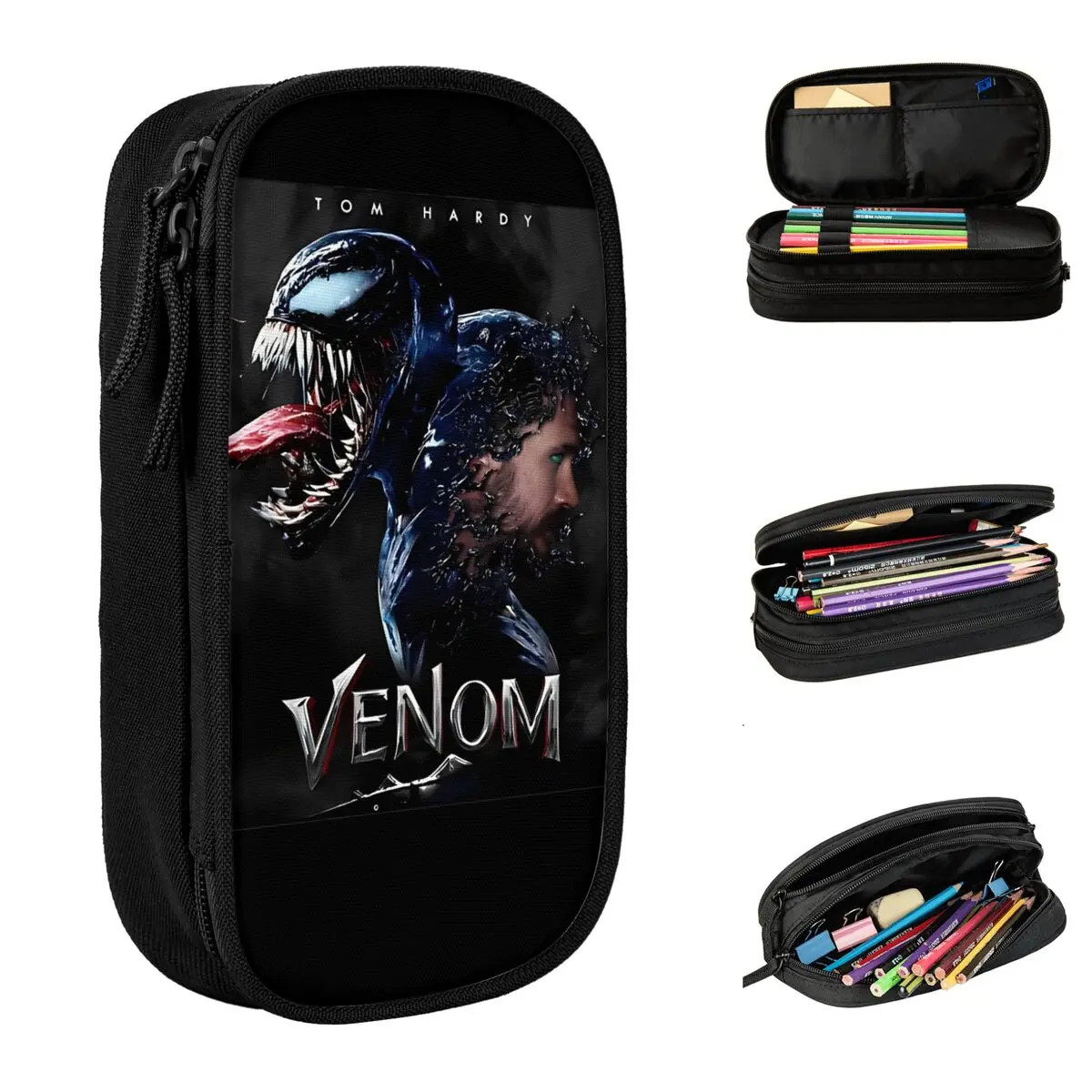 Malevolent Venom Pencil Case Creative Pen Bags Student Big Capacity Students School Gift Pencilcases