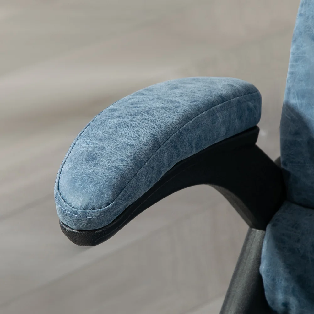 كرسي مكتب تدليك عالي الظهر مع 6 نقاط اهتزاز، كرسي كمبيوتر من جلد البولي يوريثان مستلق ساخن مع مسند للذراعين #2