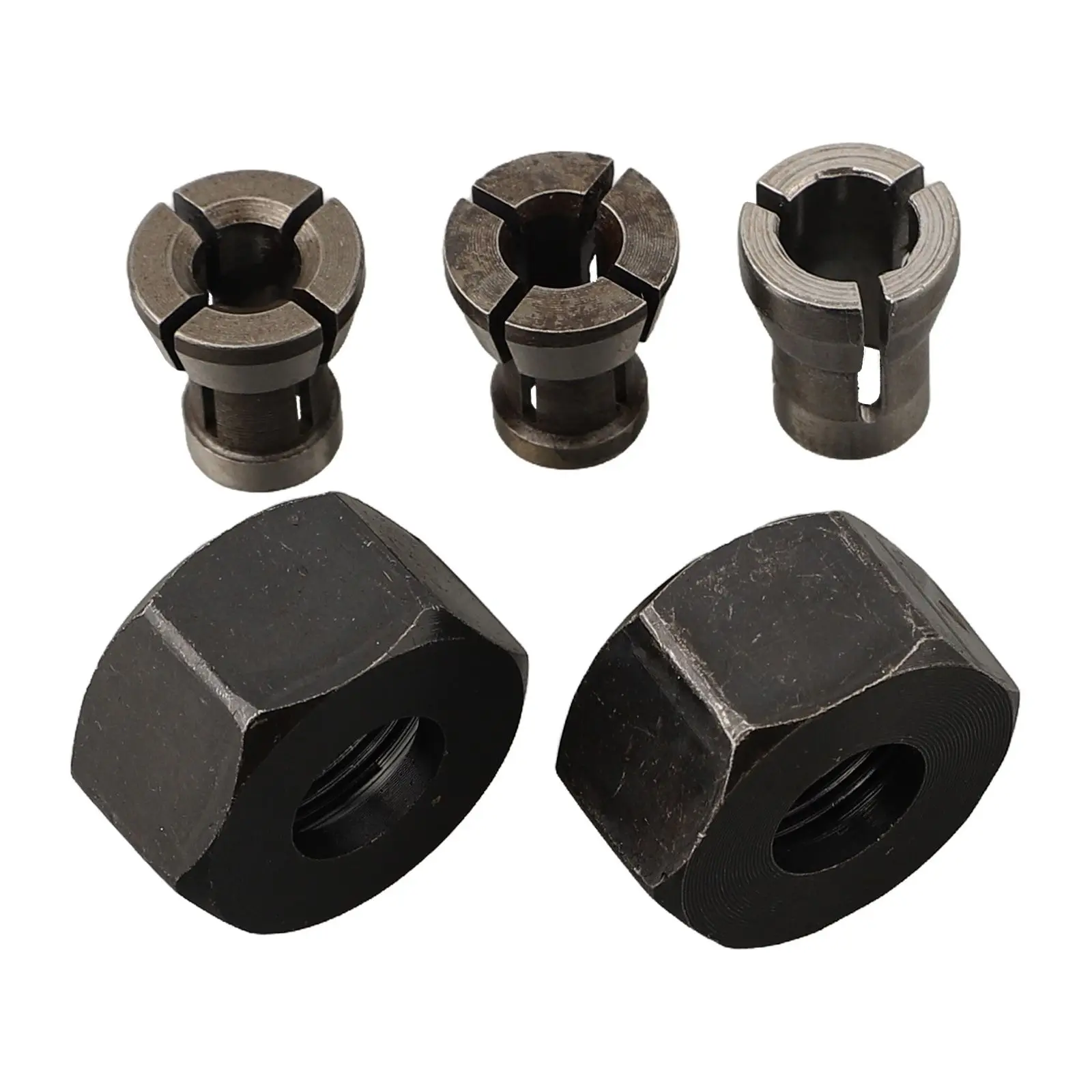 1 Set M17 6/6.35/8mm Collet Chuck Adapter With Nut Carbon Steel Engraving Trimming Machine Router Milling Cutter Accessories