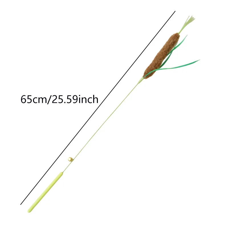 Cat Barley Teaser Wand Kitty Interactive Toy Wheat Ears Kitten Funny Feather Colorful Rod Teaser Wand Pet Cat Supplies Accessory