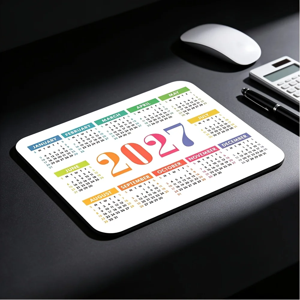 Small mouse pad 2027 December color calendar layout printing Memo Remembrance office desktop computer pads Square table mat