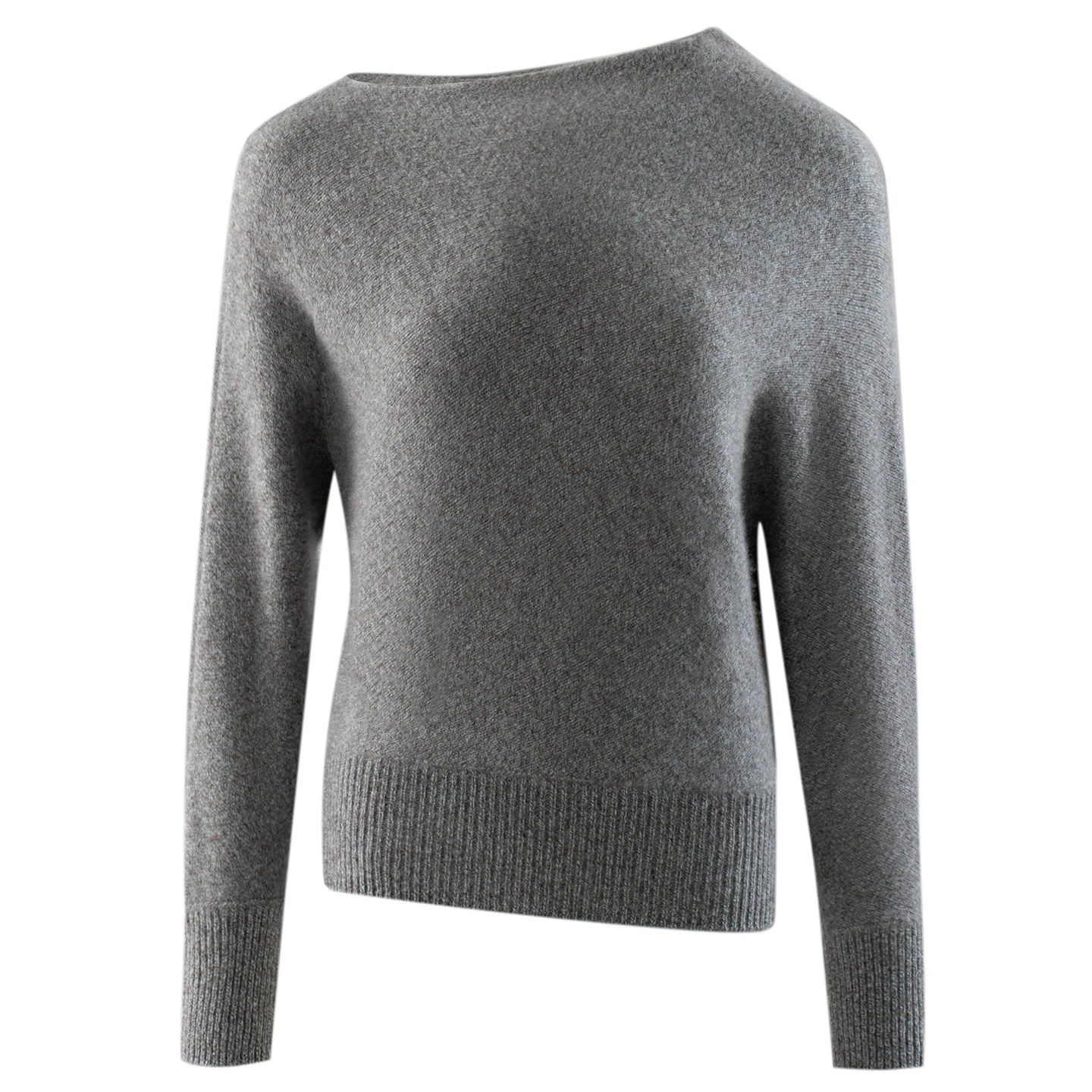 ADDONEE Wome 100% Cashmere Batwing Long Sleeve Slash Neckline Pullover Sweater Grace Basic Autumn Winter Cashmere Knitwear Tops