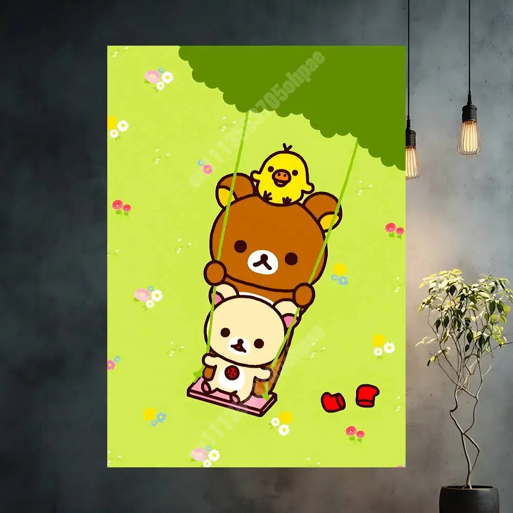 Cute R-RilakKuma K-KorilakKuma Aesthetic Poster Gallery Prints HD Home Wall Art Stylish Decoration