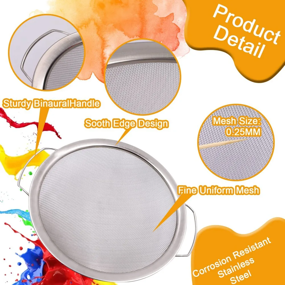 60 Mesh 304 Stainless Steel Fine Mesh Paint Strainer for 5 Gallon Bucket, Paint Bucket Filter Impurities, Reusable