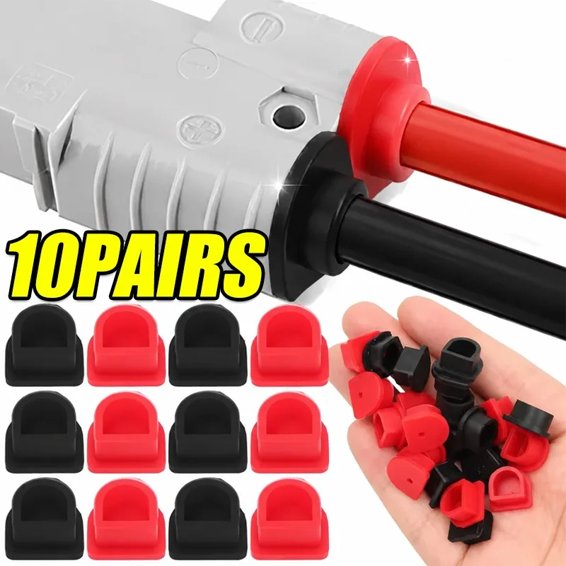 1-10Pairs for Connector 50A Silicone Dust Cover Waterproof Seal Cap Dust Proof Protection for Solar/Electric Vehicle Forklift