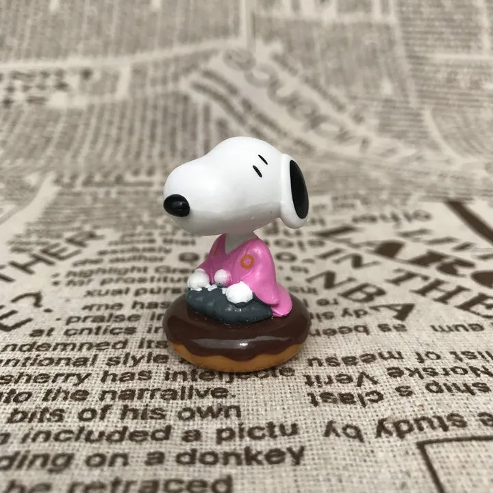 Cute Kimono Snoopy Action Figures Doughnut and White Puppy Model Toy Cartoon Desktop Ornament Collectible Toys Kids Gifts