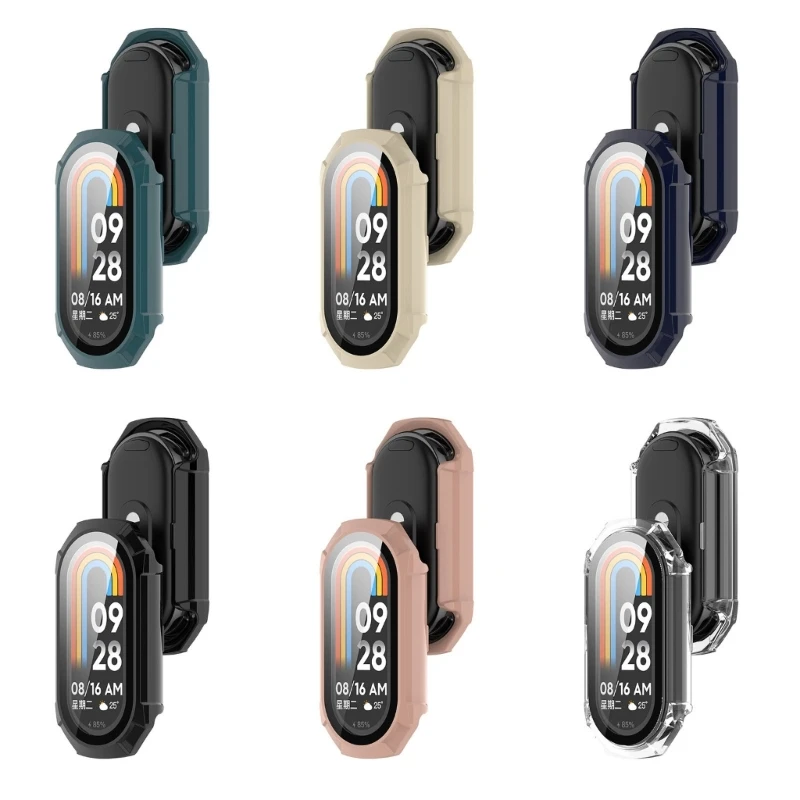 Защитный чехол для экрана, чехол для Xiaomi Mi Band 8, защитный рукав, противоударный чехол с защитой от царапин, полноразмерный чехол-бампер