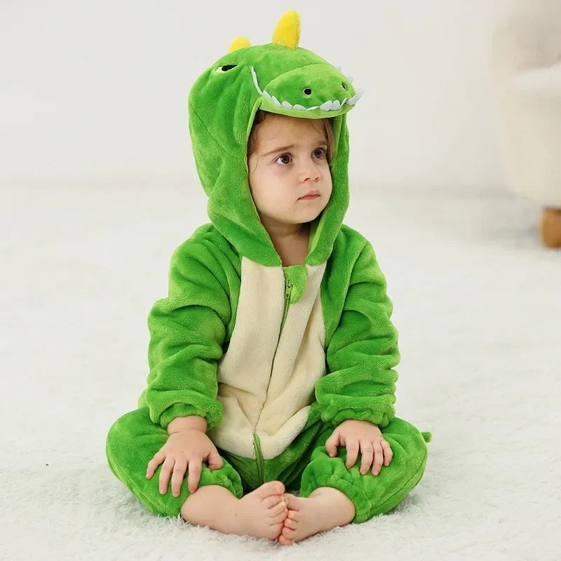 Baby Overalls Kinder Tier Dinosaurier Tiger Cosplay Growings Kostüm Kleinkind Winter Flanell Overalls Halloween Cosplay