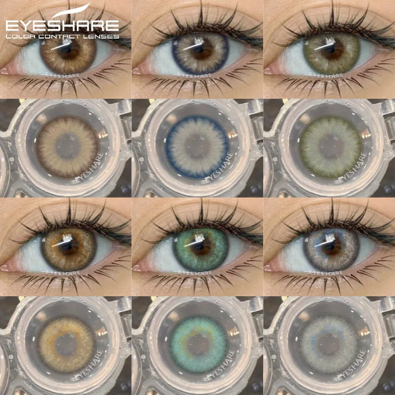 EYESHARE 1 Paar farbige Kontaktlinsen für Augen, graue Kontaktlinsen, kosmetische Kontaktlinsen, blaue Farblinse, grüne Augenkontakte, jährlich