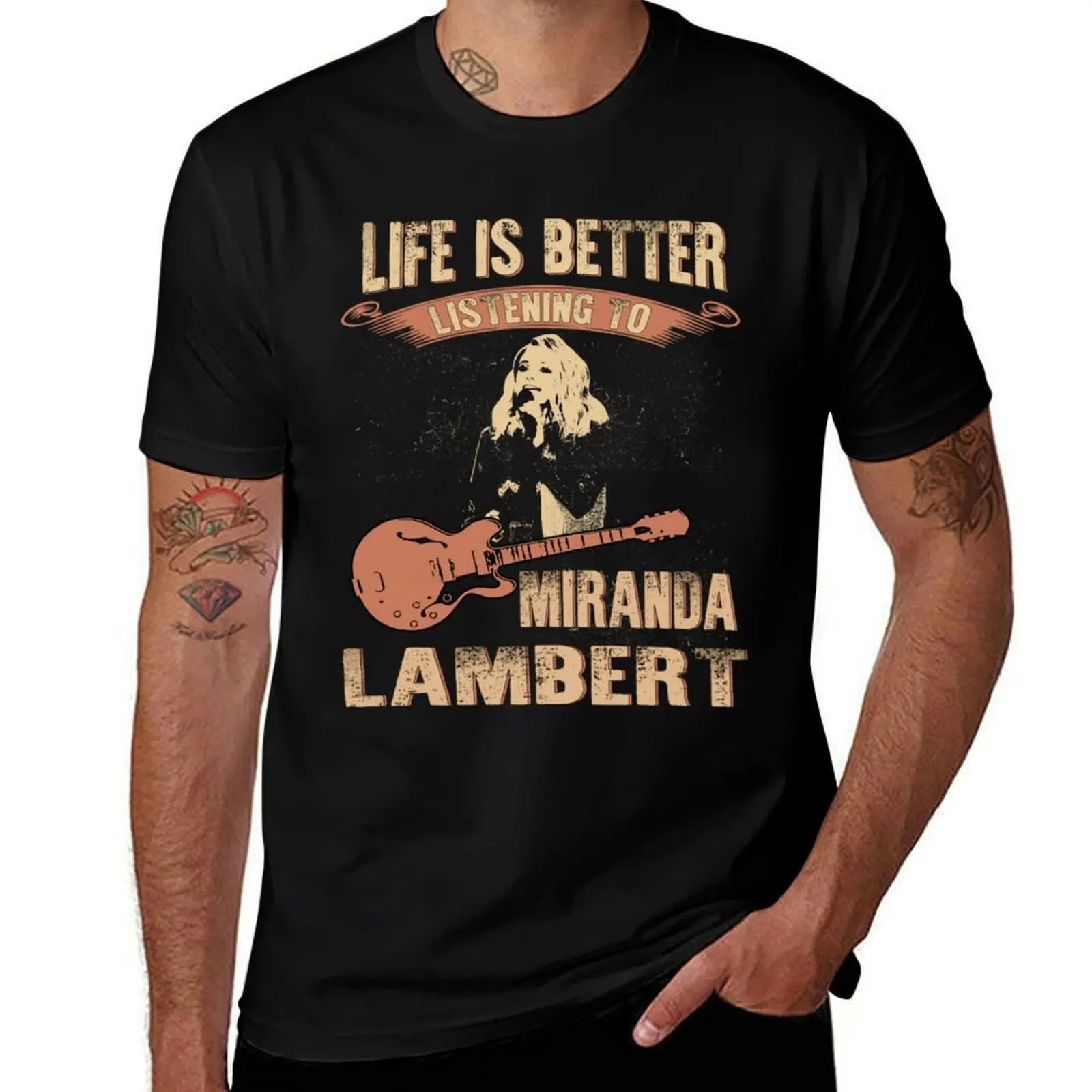 

LIFE IS BETTER LISTENING TO Woman T-Shirt man t shirts graphic man t shirt cotton high quality T-shirt