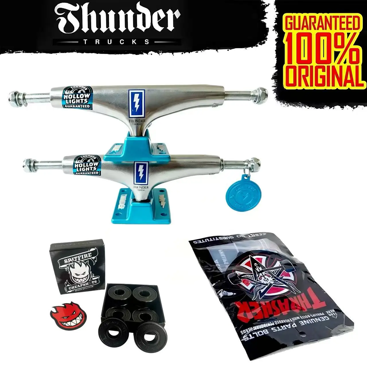 スケートボード-525-インチ-thunder-トラック-8~825-インチのスケートボードデッキ用-高品質プラスクロム鋼製ベアリングとネジ