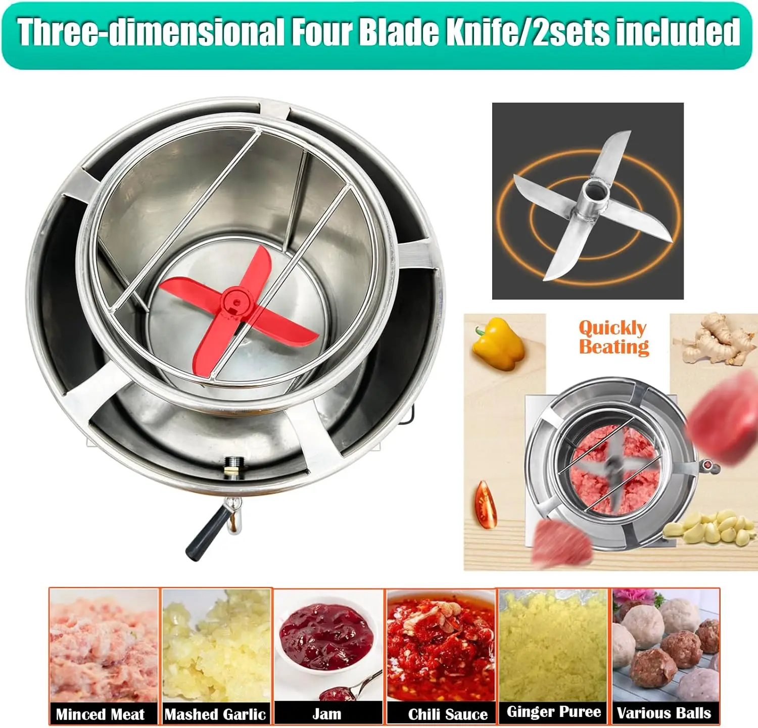 Commercial Meatball Beater Machine 30A Breaker Stainless Steel Meat Puree Making Machine Meat Food Fish Processor