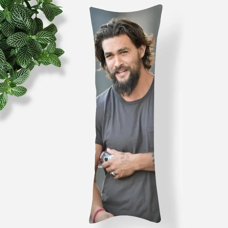 Custom Actor Jason Momoa  Body Pillow Case 3D Double-Sided Print Smooth Soft Fabric Pillow Cover For Boys Girls Gift 1102