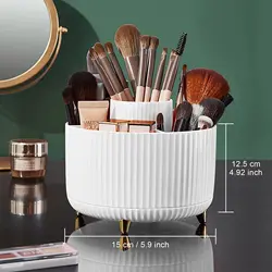 360° Rotating Pen Holder Desk Stationary Organizer Box 5 Slot Pink Office Kawaii Storage for Desktop Organizers Office Supplies