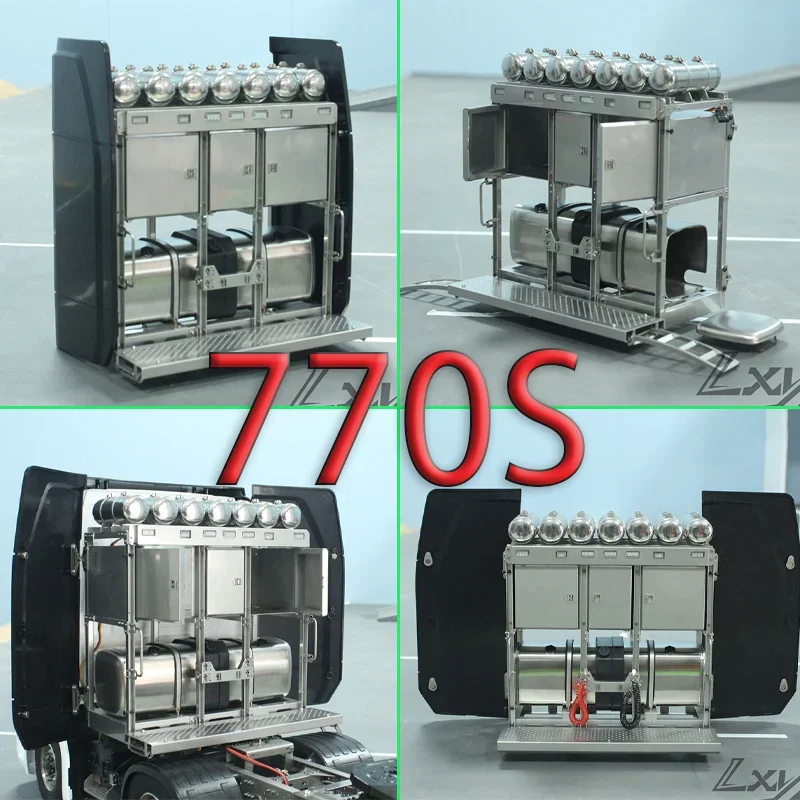Simulation Metal Equipment Rack Upgrade Accessories for 1:14th Scale Tamiya RC Truck for SCANIA 770S 6x4 56368 56371 56379