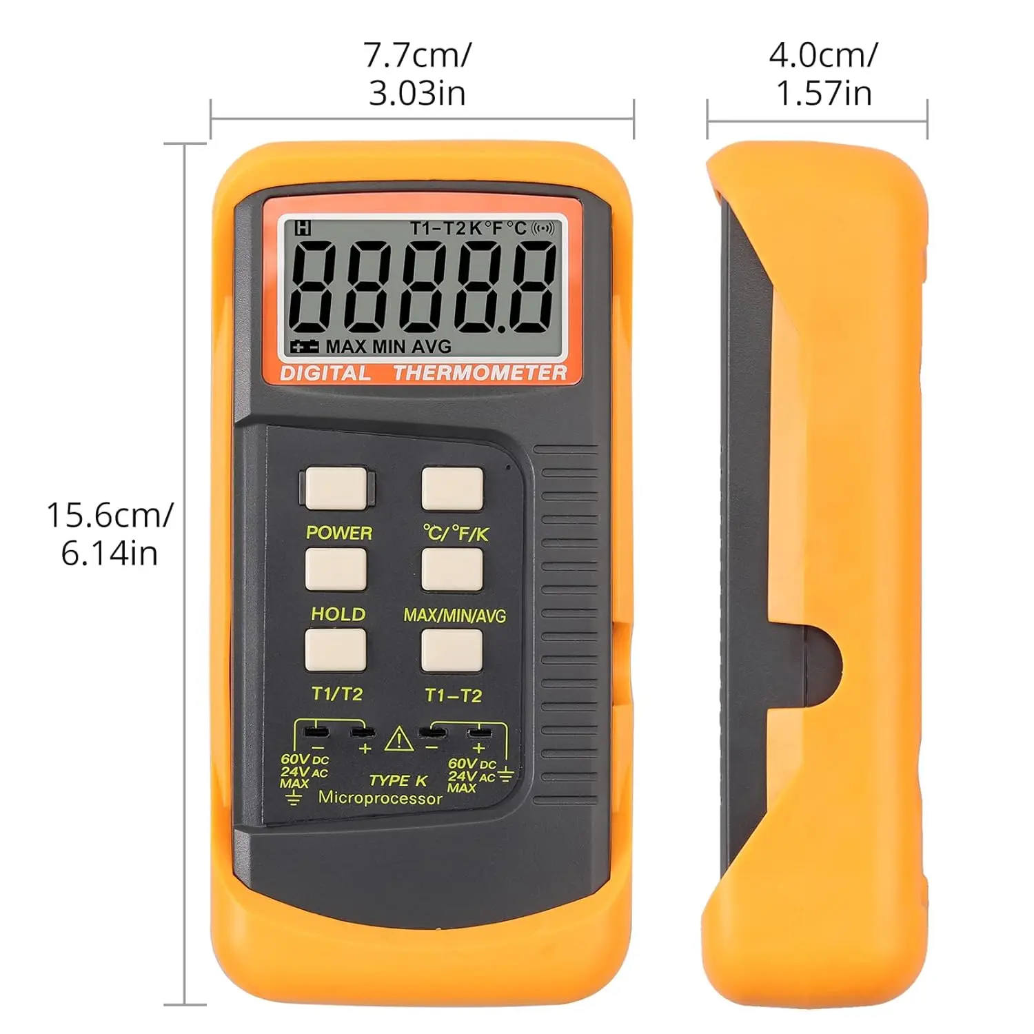 Professional LCD Thermocouple Thermometer -50C-1300C K-Type Digital Temperature Meter Dual Channel Probe C/F/K Swift Data Hold