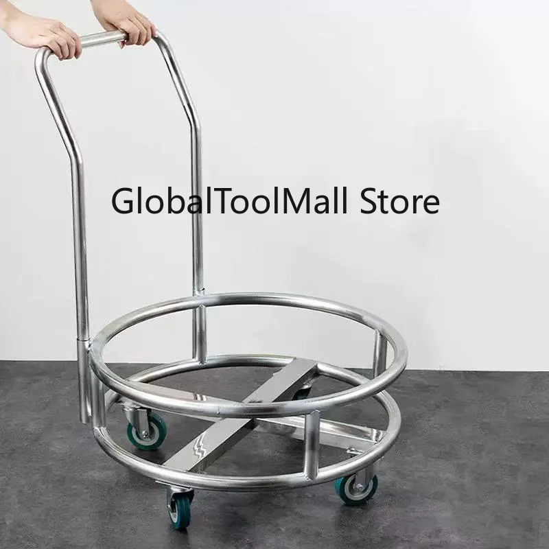 Stainless Steel Roller with Handle Hotel Restaurant Roller for Stock Pot Shelf with Wheels