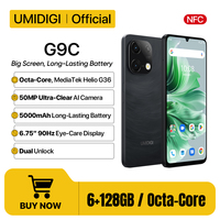 UMIDIGI G9C MTK Helio G36 Android 14 Smartphone 6+6GB 128GB 6.75” HD+ Display 50MP Camera NFC 5000mAh Dual SIM Card Cellphone