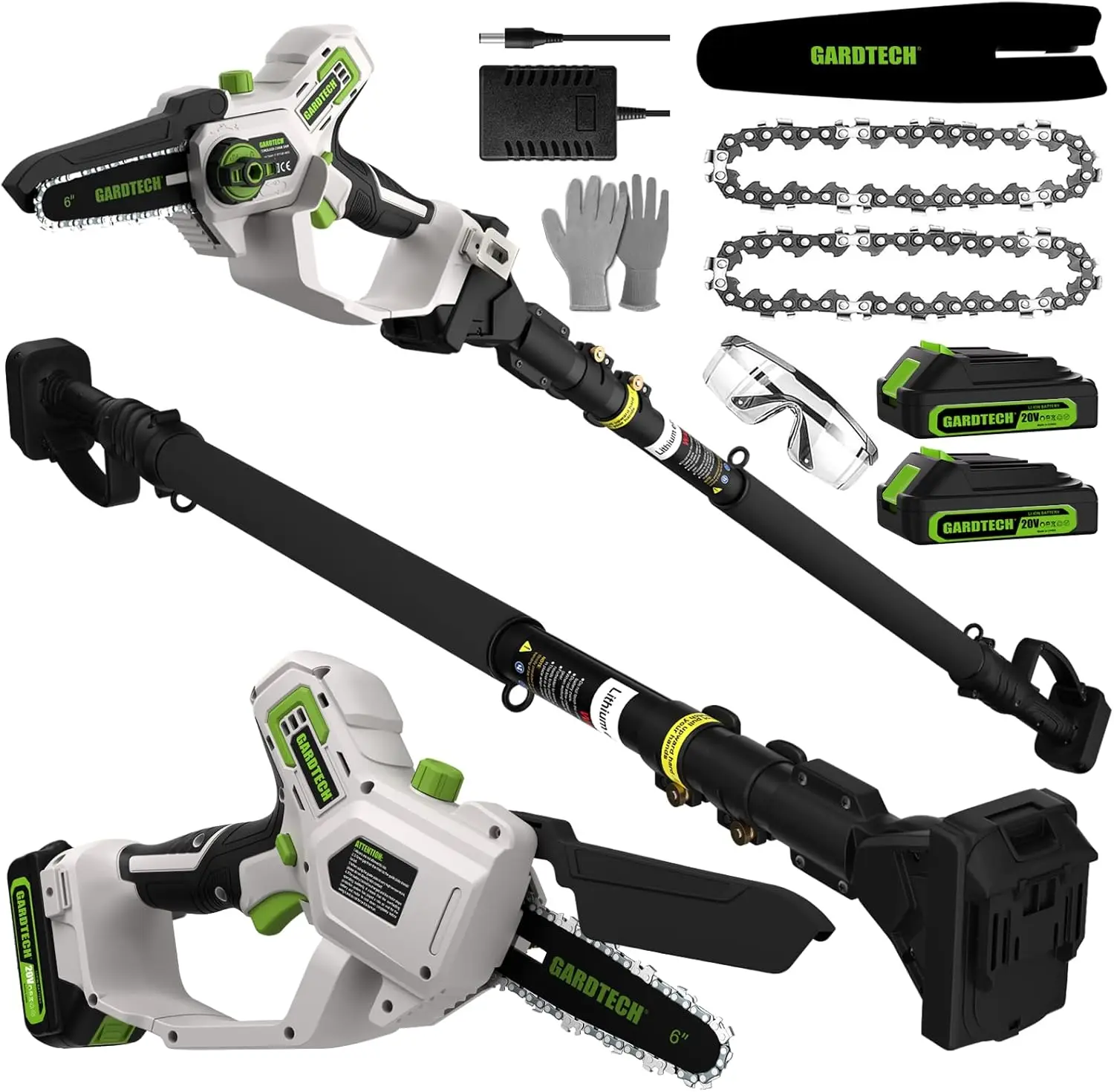 

20V MAX* Brushless Cordless Pole Saw + 6 Inch Mini Chainsaw Cordless, 99-inch Max Reach & Multi-Angle for Tree Branches Pruning,