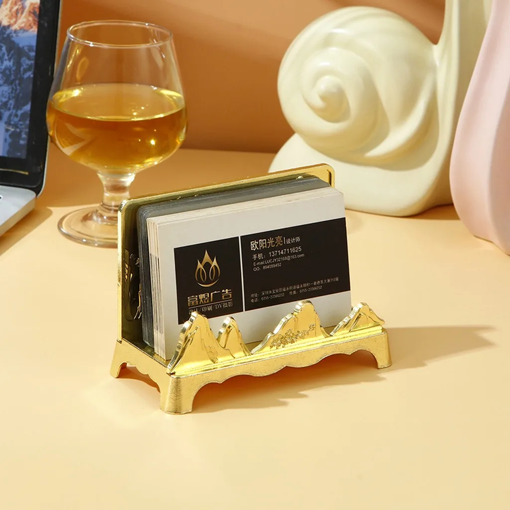 Business Card Holder Carved Front Desk Card Holder Desktop Card Storage Organizer Desktop For Workspace Business Gift Daily