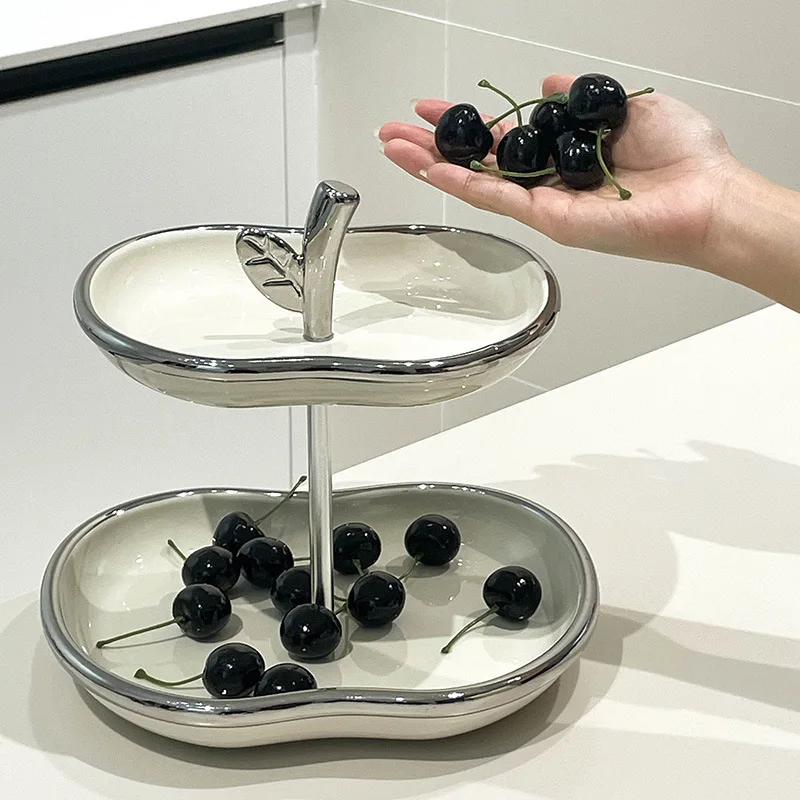 Dim sum dish cake  dessert rack creative afternoon tea front desk fruit dish apple ceramic double-layer string dish