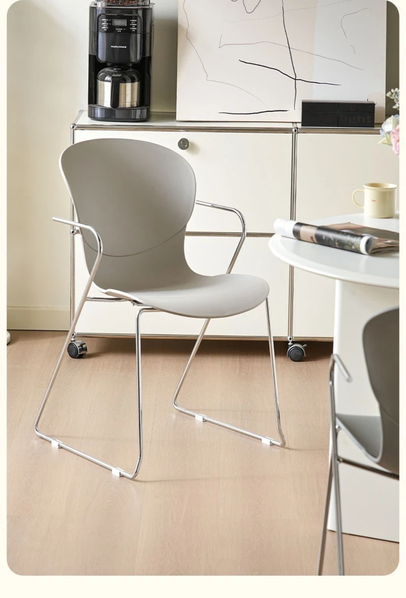 

Thick Plastic Armrest and Backrest Versatile Home and Leisure Seats Dinning Chair Modern Minimalist Stacking Dining Chairs