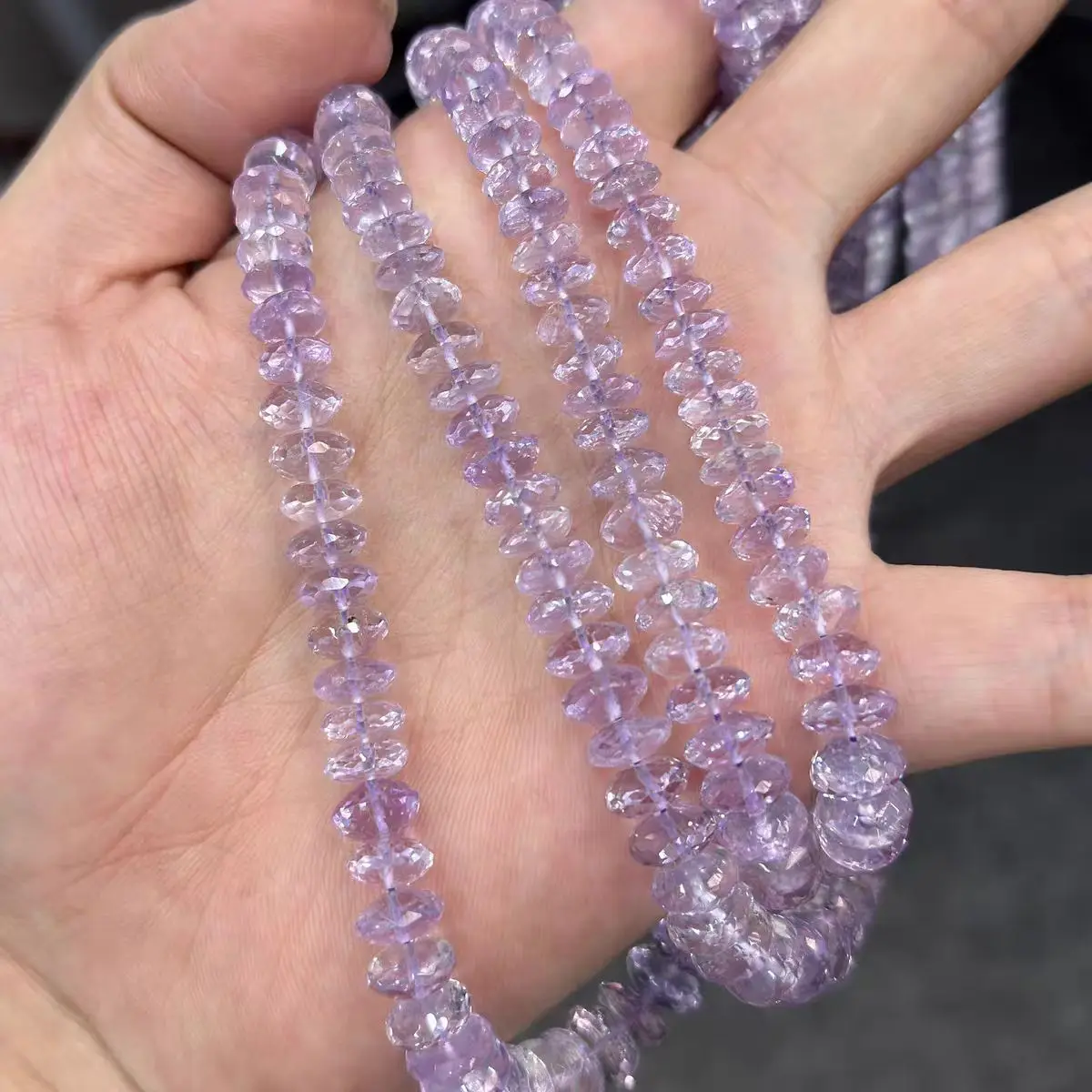 lavendel Amethist gefacetteerde roundelle 6-9mm natuur voor het maken van sieraden ketting 38cm FPPJ groothandel losse kralen