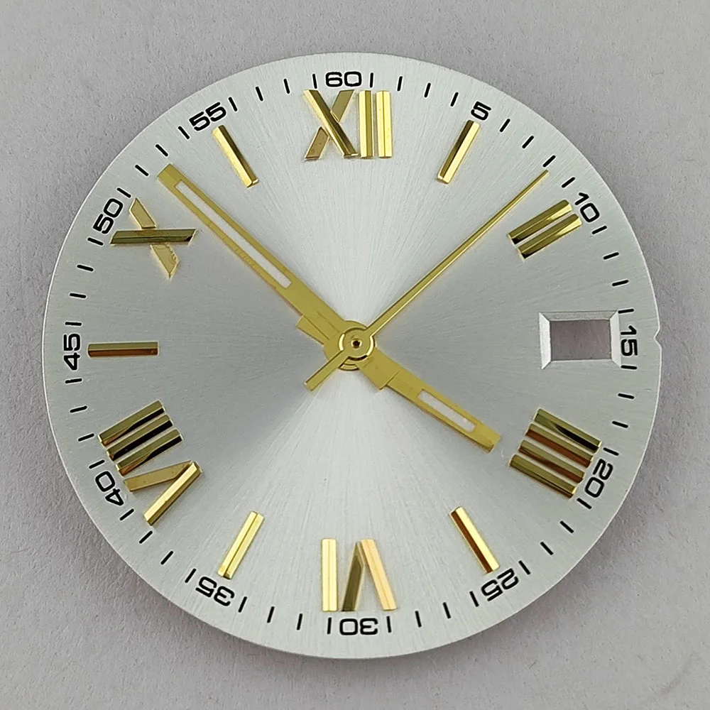 High quality 28.5mm Roman index dial compatible with NH35nh36 movement dial customizable logo watch replacement accessories