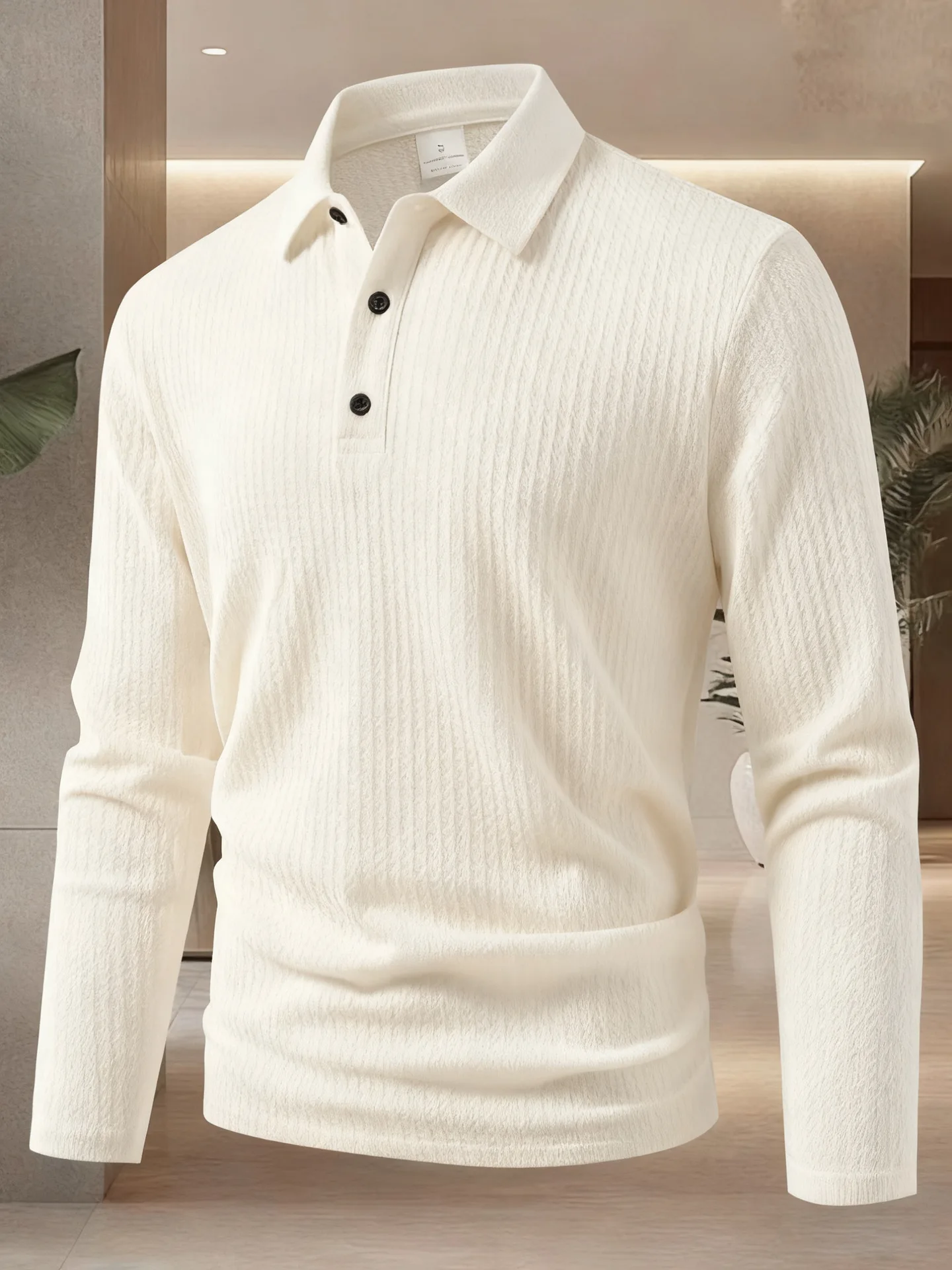 

Men's summer-autumn long-sleeved Polo shirt, solid color, casual and fashionable, breathable, comfortable, versatile, new style